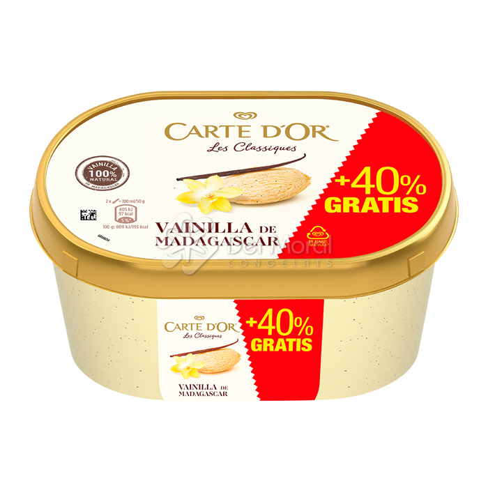 CARTE D'OR VAINILLA + 40% Gratis